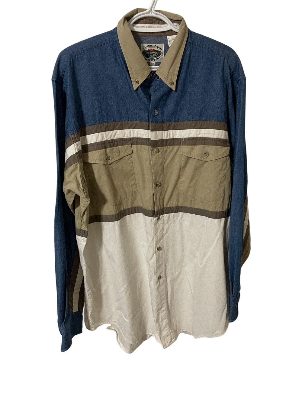 Vintage Cumberland Outfitters Colour-block Western Shirt Size XL